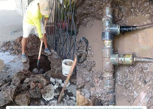 OOMAPASC REALIZA REPARACIONES EN COL. CAMPESTRE