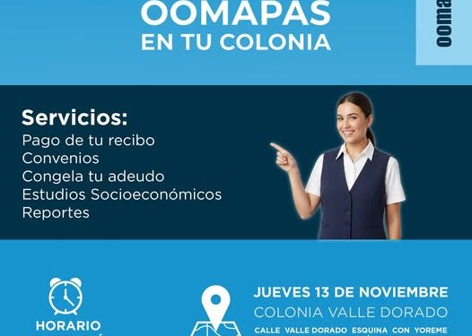 OOMAPASC EN TU COLONIA, ESTE JUEVES